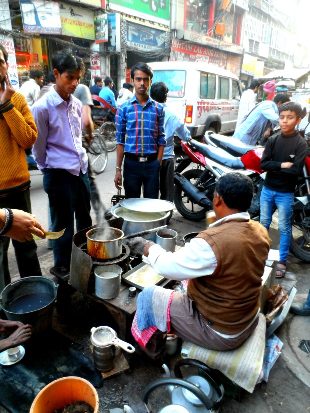 Selling chai on the street