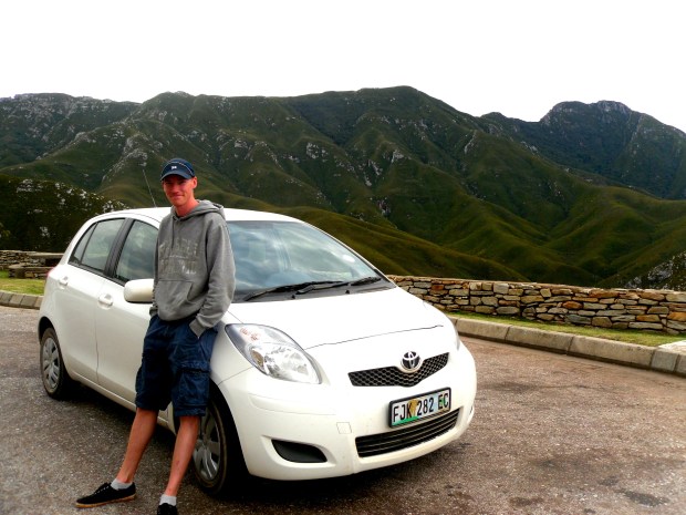 Driving through the winding mountain roads