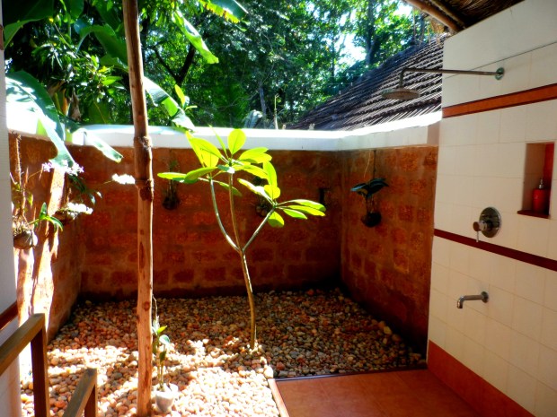 Showering out in the open