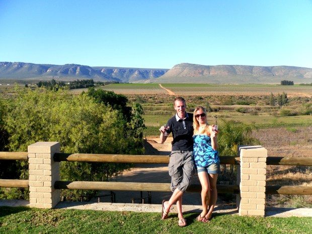 Spending the money on some delicious wine in the beautiful South African winelands