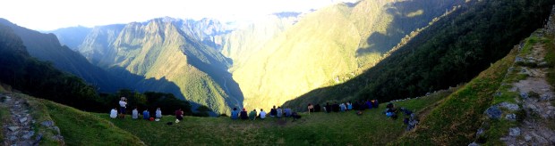 Overlooking a valley on the Inca Trail