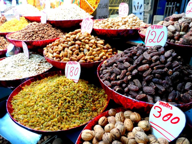 The spice market in Old Delhi