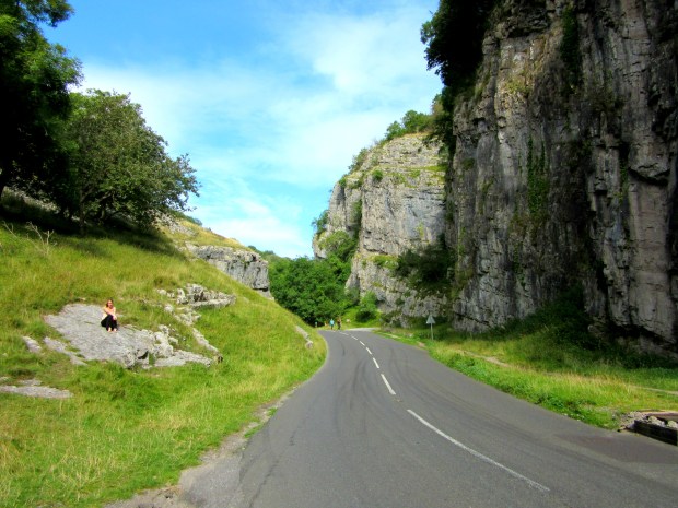 You can just about spot little me sitting below the huge gorge!