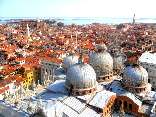 The view looking out over Venice