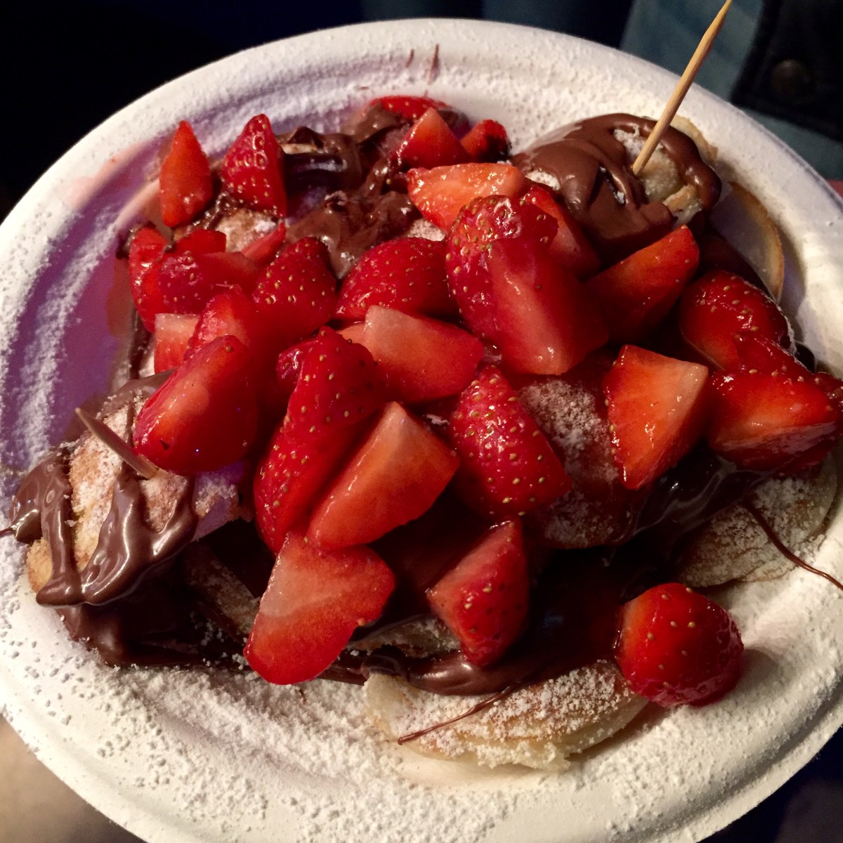 Chocolate and strawberry pancakes