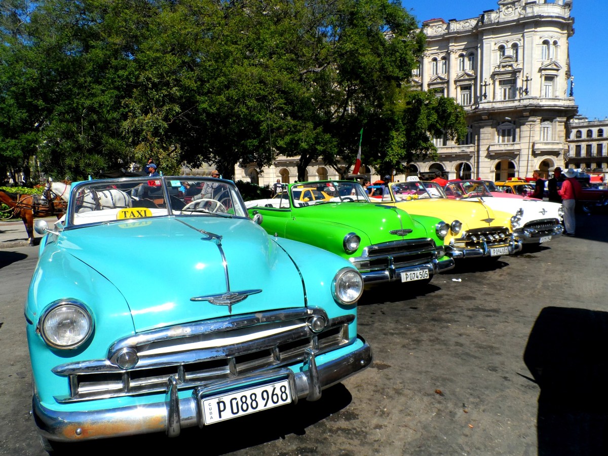 Vintage cars Parque Central Havana Cuba
