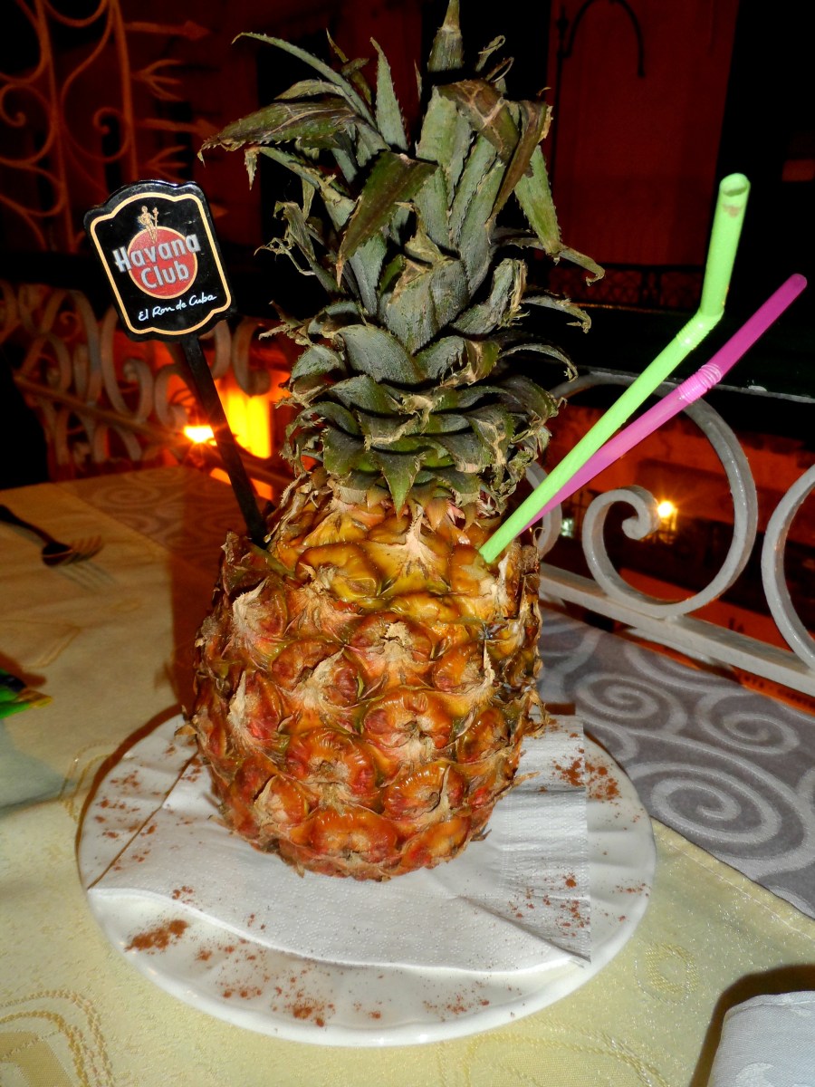 Pina colada at Paladar Los Mercaderes Havana Cuba