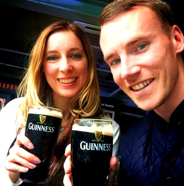 Drinking Guinness in Dublin