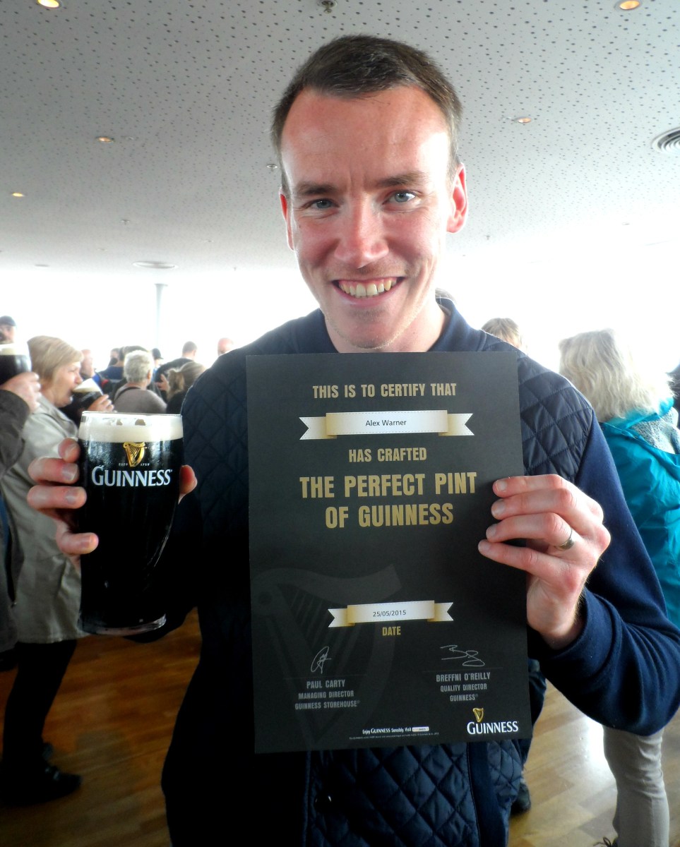 Trying Guinness at the Guinness Storehouse