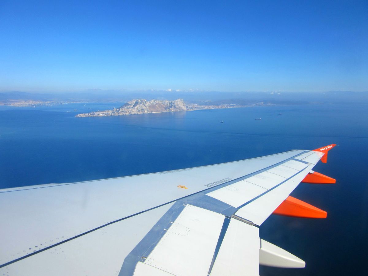 Flying over Gibraltar Rock