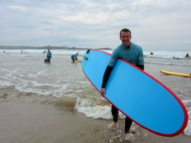 Surfing Watergate Bay